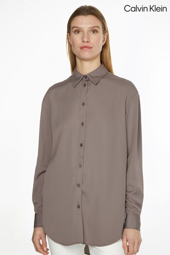 Calvin met Klein Recycled Relaxed Brown Shirt (C71680) | £130