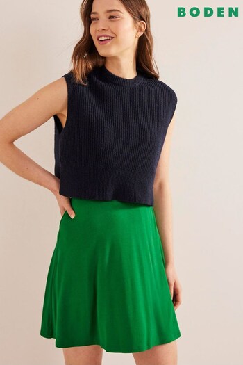 Boden Green Jersey Wrap Mini Skirt (C71715) | £42