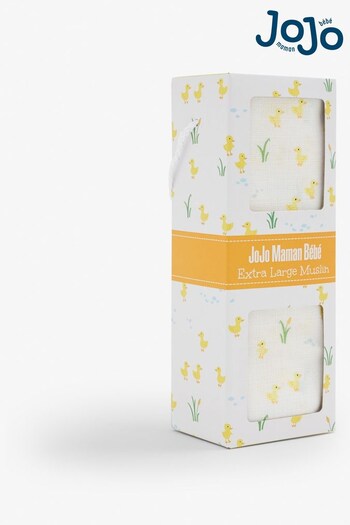 JoJo Maman Bébé Yellow Extra Large Duck Print Muslin (C71809) | £14