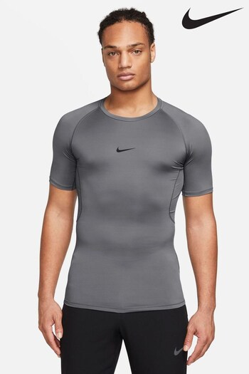 Nike Smoke Grey Pro Dri-FIT Tight Short Sleeve Top (C71857) | £33