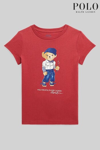 Polo Ralph Lauren Red Short Sleeved Bear T-Shirt (C72032) | £49 - £55