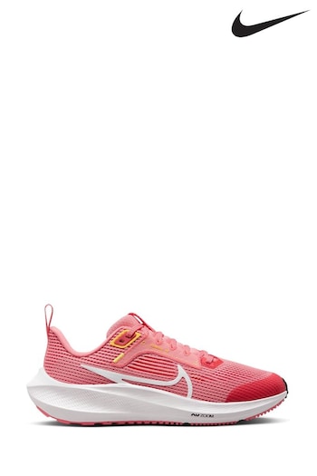 Nike Coral Pink Air Zoom Pegasus 40 Youth Running Trainers (C72115) | £70