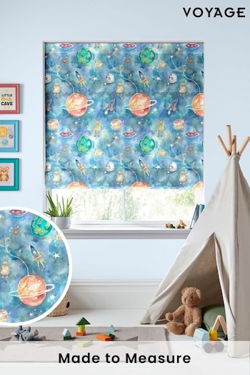 Voyage Sky Blue Kids Out Of This World Made To Measure Roman Blind (C72195) | £84