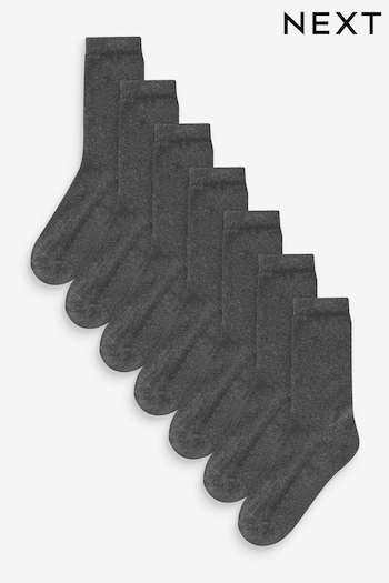 Grey 7 pack cushioned footbed socks (C72196) | £10 - £12