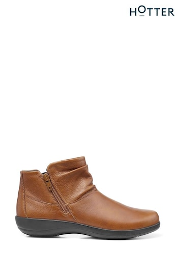 Hotter Tan Brown Hotter Murmur Black Zip-Fastening Boots (C72331) | £99