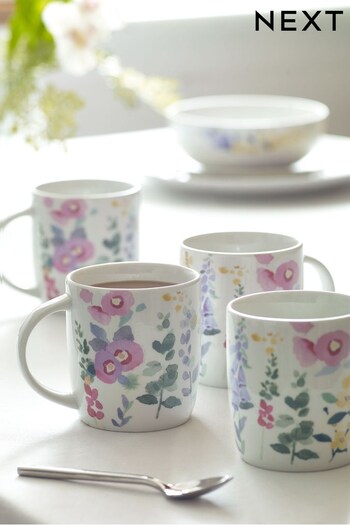 Multi Set of 4 Josie Floral Mugs (C72348) | £20