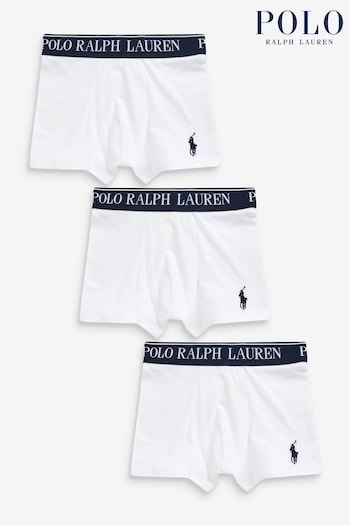 Polo Ralph Lauren Boys White Waistband Boxers 3 Pack (C72510) | £30