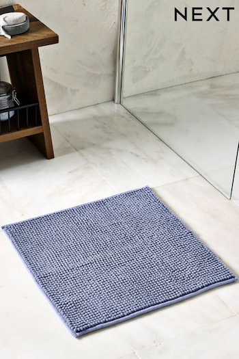 Slate Blue Bobble Shower Bath Mat (C72696) | £7