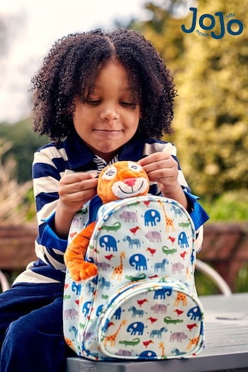 JoJo Maman Bébé Blue Safari Kids Safari Print Backpack (C72724) | £20