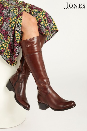 Jones Bootmaker Slim Fit Rachel Rider Brown Tiger Boots (C72818) | £180