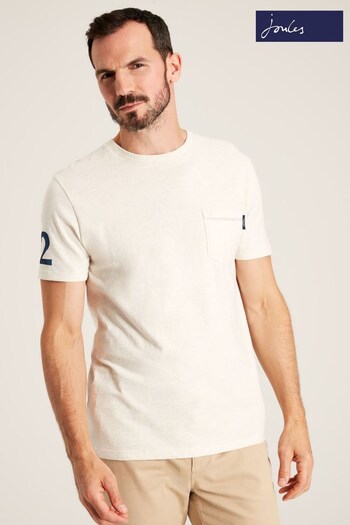 Joules Flynn White Graphic Tee-Graphic Jersey T-Shirt (C72823) | £24.95