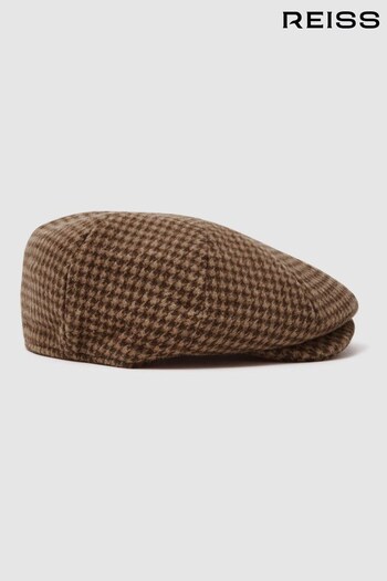 Reiss Brown Arbor Wool Baker Boy Cap (C73037) | £58