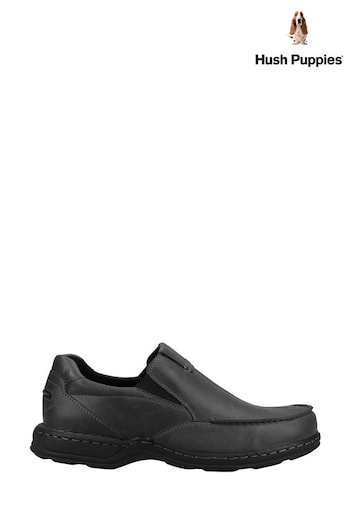 Hush Puppies Ronnie Black Slip On Shoes (C73098) | £95