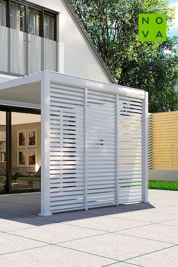Nova Outdoor Living White Titan Aluminium Pergola 1.2m Side Wall (C73134) | £350