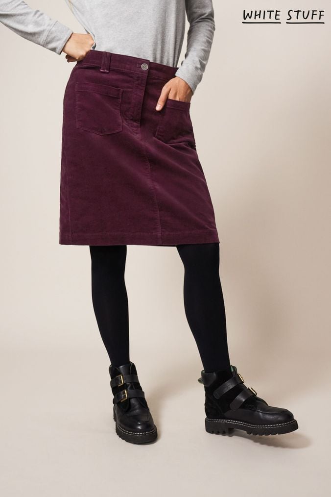 Burgundy cord 2025 skirt uk