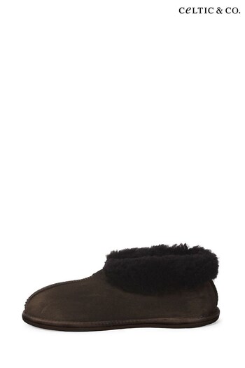 Celtic & Co. Mens Sheepskin Bootee Brown Slippers (C73266) | £85