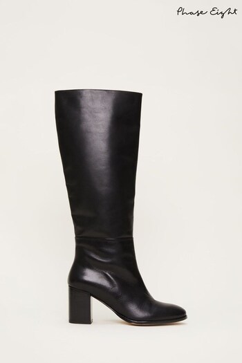 Phase Eight Black Casual Knee High Boots (C73433) | £169