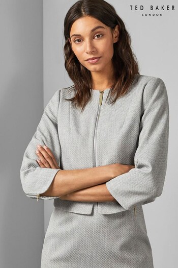Ted Baker Michah Grey Cropped Textured Jacket (C73560) | £195