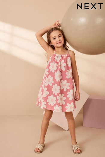 Pink Floral Strappy Dress (3-16yrs) (C73568) | £11 - £16