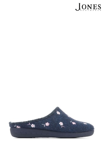 Jones Bootmaker Blue Elodia Embroidered Slipper Clogs (C73570) | £29