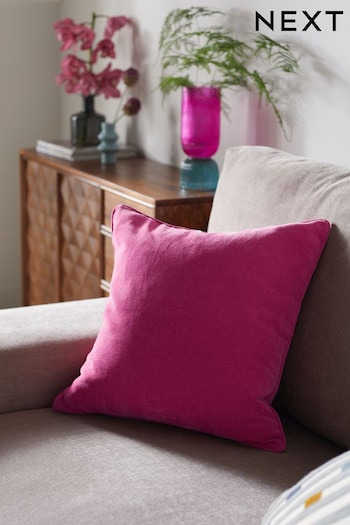 Fuchsia Pink 45 x 45cm Soft Velour Cushion (C73665) | £8