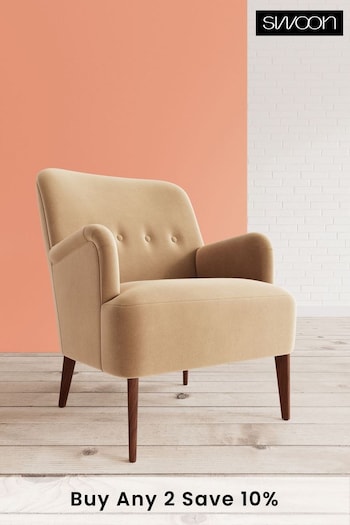 Swoon Easy Velvet Natural Biscuit London Chair (C73797) | £679