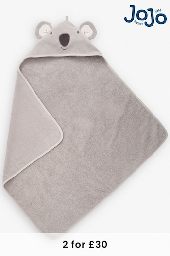JoJo Maman Bébé Grey Koala Character Hooded Towel (C73908) | £19.50