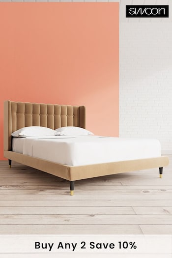 Swoon Easy Velvet Biscuit Natural Kipling Bed (C73922) | £989 - £1,099