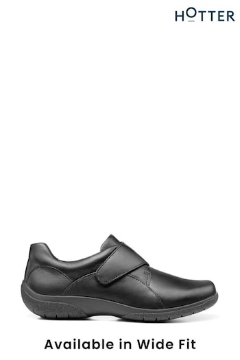 Hotter Sugar II Wide Fit Touch Fastening Black Shoes (C74132) | £99