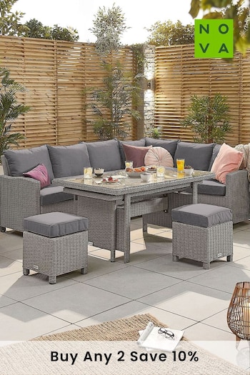 Nova Outdoor Living Grey Right Hand Corner Dining Set with Extending Table (C74430) | £2,100