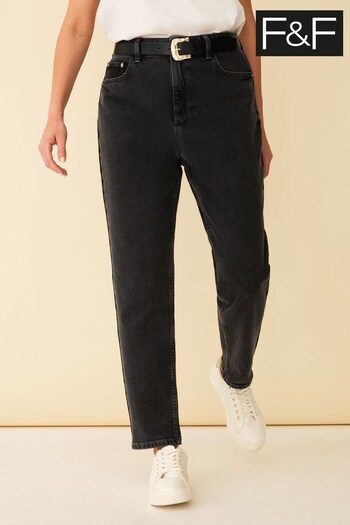 F&F Grey Belted Mom Jeans Midi (C74488) | £25