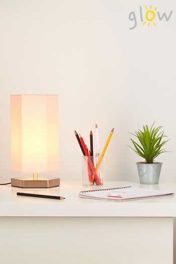 glow Pink Hexagon Table Lamp (C74524) | £25