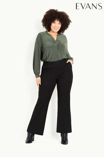 Evans Picasso Black Bootcut Trousers (C74635) | £28