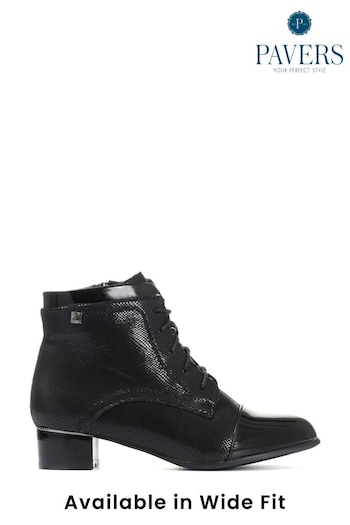 Pavers Black Lace-Up Ankle Boots (C74791) | £45