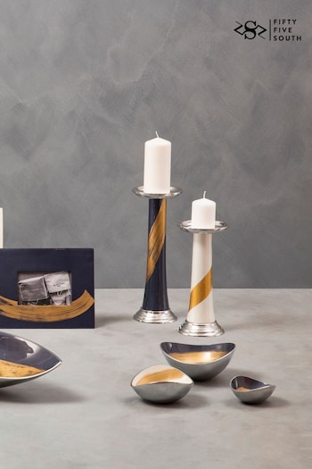 Fifty Five South Grey Alma Candle Holder (C75000) | £43
