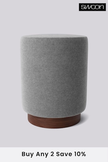 Swoon Smart Wool Pepper Grey Penfold Footstool (C75080) | £230