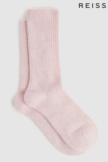 Reiss Blush Chloe Ribbed Wool Blend Socks (C75148) | £15