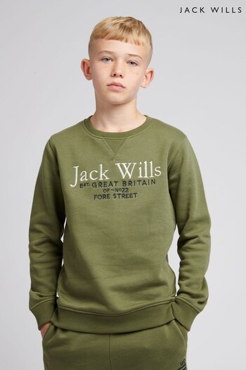 Jack Wills Green Script Crew Sweatshirt (C75157) | £30 - £42