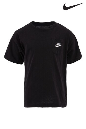 Nike Black Little Kids Relaxed Pocked T-Shirt (C75795) | £16