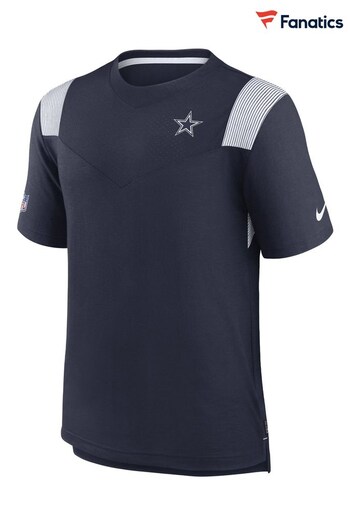 Nike Blue Fanatics Dallas Cowboys Sideline T-shirt Nike Dri-FIT Player Short Sleeve Top (C76019) | £45
