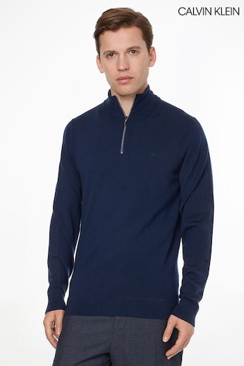 Calvin Klein Superior Wool Quarter Zip Jumper (C76082) | £140