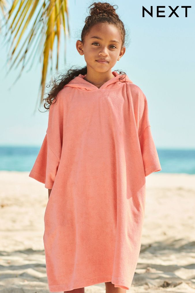 Orange Oversized Hooded Towelling Cover-Up (C76127) | £20 - £26