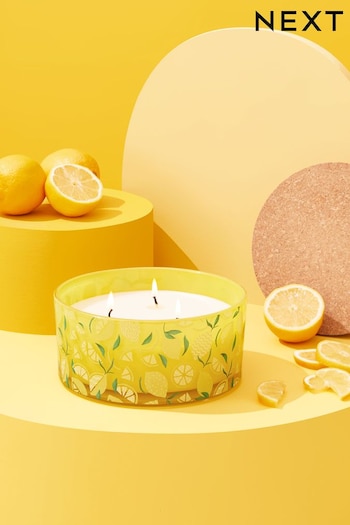 Yellow Lemon & Bergamot Fragranced 3 Wick Candle (C76150) | £16