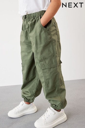 Khaki Green Parachute Cargo Cuffed Trousers (3-16yrs) (C76187) | £16 - £21