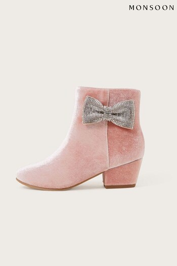 Monsoon Pink Lucinda Velvet Party Boots (C76260) | £38 - £42