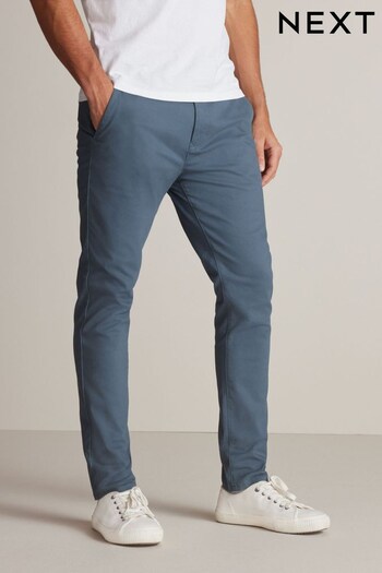 Mid Blue Stretch Skinny Fit Chino Trousers (C76404) | £24
