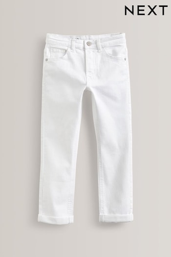 White Regular Fit Cotton Rich Stretch Jeans (3-17yrs) (C76537) | £12 - £17