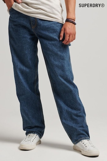 Superdry Blue Organic Cotton Vintage Carpenter Jeans vorg (C76940) | £75