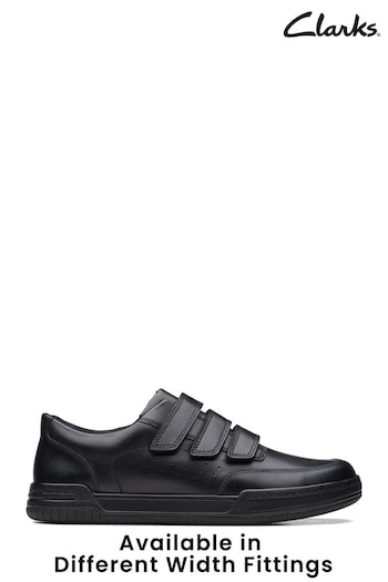 Clarks Black Multi Fit Leather Fawn Bar Shoes CDLW202004 (C77086) | £53 - £55