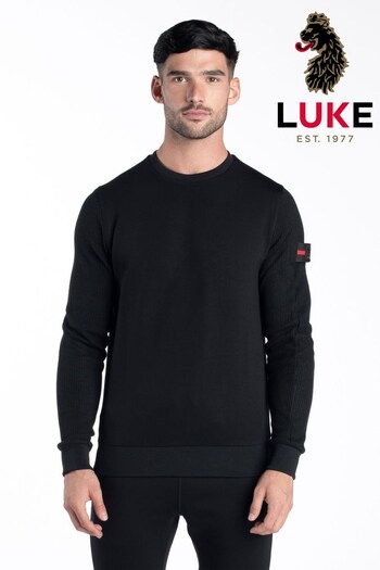 Luke 1977 Warren Jet Black Sweatshirt (C77200) | £100